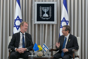 President Herzog with EU Ambassador Mr. Michael Anthony Mann, September 16, 2025 Photo: Ministry of Foreign Affairs, GPO by Kobi Gideon