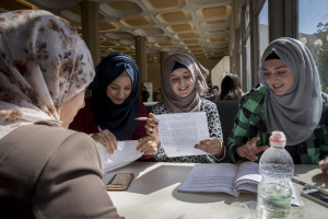 Arab students seen at the campus of "Mount Scopus" at Hebrew University in Jerusalem on March 7, 2017. Photo by Nati Shohat/Flash90