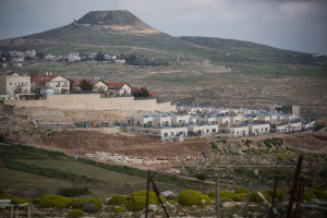 View of houses in a neighborhood in the Jewish settlement of Tekoa and the archeologial site of Herodion in the background, in Gush Etzion, West Bank, on February 11, 2019. Photo by Hadas Parush/Flash90