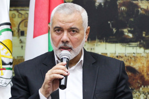 Hamas leader Ismail Haniyeh seen during a ceremony in Gaza City, on September 16, 2019 (Photo: Hassan Jedi/Flash90).