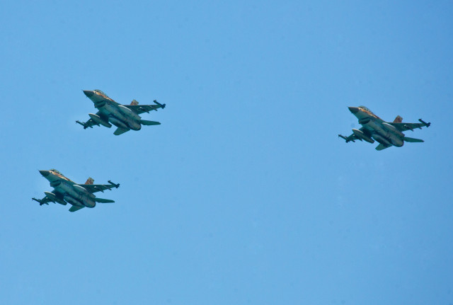 Illustration of the F-16 Israeli Air Force planes. May 9, 2019. Photo by Moshe Shai/FLASH90