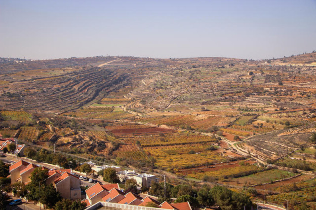View of the Jewish settlement of Efrat and the surrounding fields, in Gush Etzion, Judea and Samaria, on December 1, 2020. Photo by Gershon Elinson/Flash90