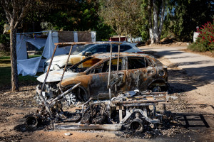 The destruction caused by Hamas terrorists in Kibbutz Nahal Oz, near the Israeli-Gaza border, in southern Israel, October 20, 2023. Photo by Yonatan Sindel/Flash90