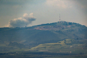Smoke rises after an Israeli air strike in southern Lebanon, as it seen from the Israeli side of the border, April 14, 2024 (Photo: Ayal Margolin/Flash90).