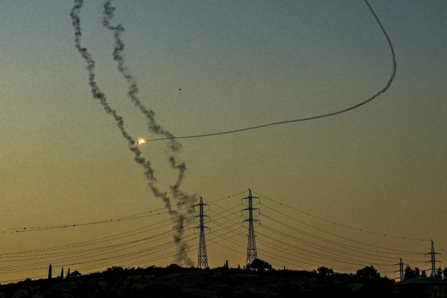 Israeli Iron Dome intercepts a drone fired from Lebanon near Ramot Naftali, on August 21, 2024. Photo by Ayal Margolin/Flash90