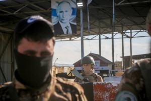 The Russian Hmeimim base and airport in the Jableh area in the Latakia countryside, where the base is considered the largest base for Russian forces in Syria, and Syrian forces are present around the base and at its gate, as the base witnesses the entry of Russian military convoys withdrawing from various Syrian regions, on December 31, 2024. Photo by Asaad Syria/ Flash90