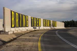 A sign calling for the release of Israelis held hostage in the Gaza Strip near the Israeli border with the Gaza Strip, on January 4, 2025. Photo by Erik Marmor/Flash90