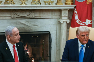 US President Donald Trump meets with Israeli prime Minister Benjamin Netanyahu at the White House in Washington D.C., February 4, 2025. Photo by Liri Agami/Flash90