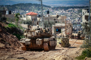 Israeli security forces seen during a military operation in the West Bank city of Jenin, February 25, 2025. Photo by Nasser Ishtayeh/Flash90