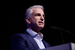 Mossad chief David Barnea attends a Conference of the Institute for National Security Studies (INSS), in Tel Aviv, on February 25, 2025. Photo by Tomer Neuberg/Flash90