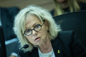 Israeli attorney general Gali Baharav Miara attends a Constitution, Law and Justice Committee leads a committee meeting in the Israeli Parliament in Jerusalem, on April 27, 2025. Photo by Yonatan Sindel/Flash90