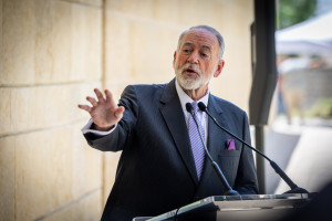 US Ambassador to Israel Mike Huckabee holds a press conference at the U.S. Embassy in Jerusalem, May 9, 2025. Photo by Oren Ben Hakoon/Flash90