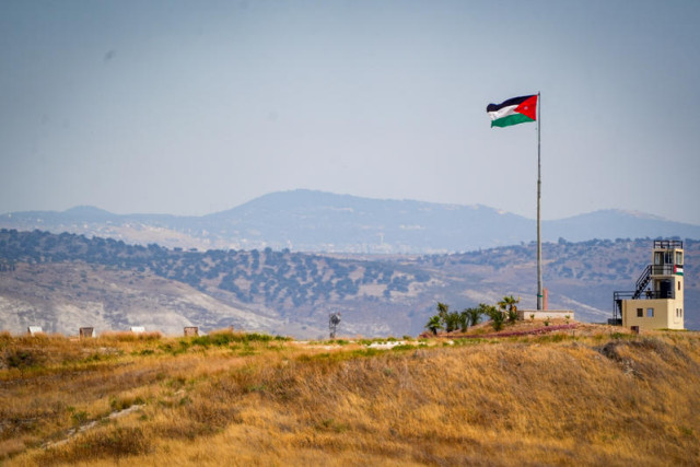 A Jordanian watchtower on the border between Jordan and Israel, on May 20, 2025. Photo by Ayal Margolin/Flash90