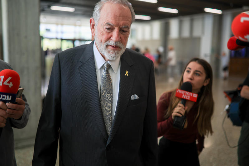 US Ambassador to Israel Mike Huckabee arrives to a court hearing of Israeli Prime Minister Benjamin Netanyahu at the Distrcit court in Tel Aviv, July 16, 2025. Photo by Flash90