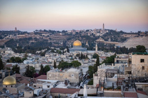 View of of the Dome of the Rock and the Old City of Jerusalem as it seen from the David Tower Museum, on August 21, 2025. Photo by Yonatan Sindel/Flash90