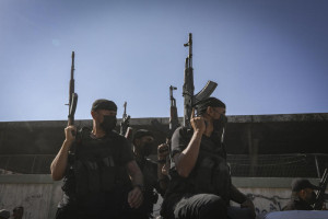 Palestinian prisoners released from Israeli prisons as part of a ceasefire deal between Israel and Hamas arrive in Khan Yunis, in the southern Gaza Strip, on October 13, 2025. Photo by Abed Rahim Khatib/Flash90
