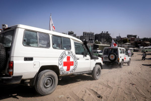 The Red Cross received the bodies of 30 new bodies from October 07 to the Ministry of Health at Nasser Hospital in Hanyounis, during the exchange of two Israeli bodies held by the Palestinian resistance in the Gaza Strip. This came as part of the ceasefire between Israel and Hamas. Photo by Abed Rahim Khatib/FLASH90