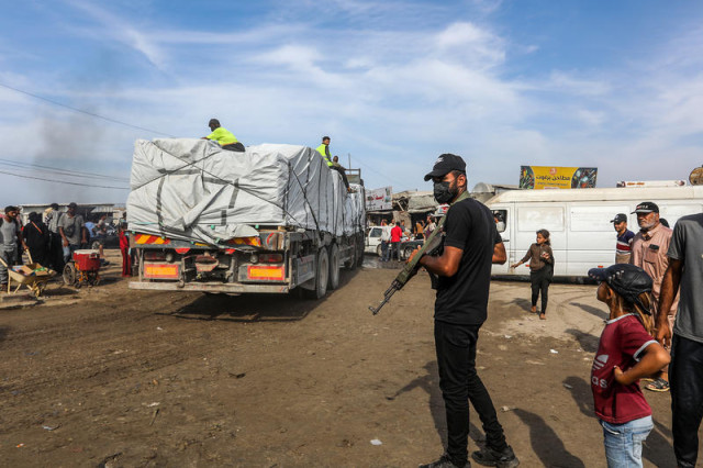 Humanitarian Aid entering Gaza through the Israeli Kerem Shalom Crossing, in Khan Yunis, in the southern Gaza Strip, November 2, 2025. Photo by Abed Rahim Khatib/Flash90
