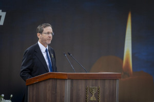 A state memorial ceremony marking 30 years since the assasination of late Israeli Prime Minsiter Yitzhak Rabin, held at Mount Herzl cemetery in Jerusalem on November 3, 2025. Photo by Noam Revkin Fenton/Flash90
