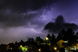 Lightning illuminates the sky over the Upper Galilee, during a rain storm on November 13, 2025. Photo by Ayal Margolin/Flash90