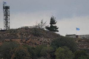 A UNIFIL base in southern Lebanon, as it seen from the Israeli side of the border, on November 16, 2025. Photo by David Cohen/Flash90