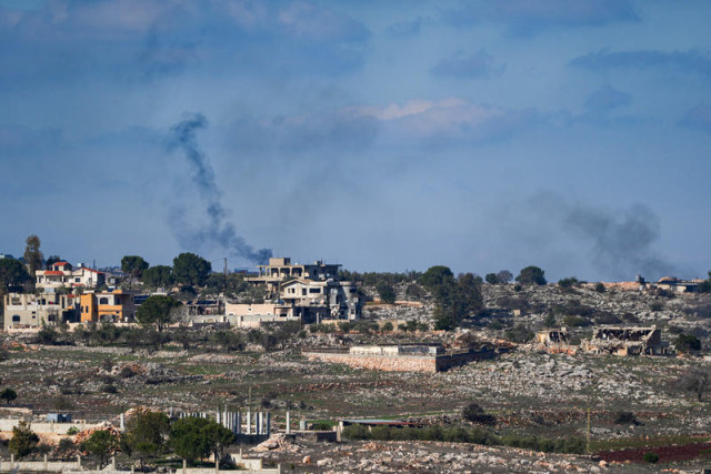 Smoke rises from southern Lebanon following Israeli airstrikes, as seen from the Israeli side of the border, on January 3, 2026. Photo by Ayal Margolin/Flash90