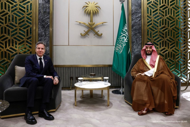 Secretary Blinken sits down for a meeting with Saudi Crown Prince Mohammed bin Salman. March 21, 2024 (Photo: US State Department).