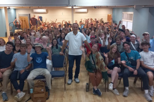 American Christian students visit the Israeli Christian Aramaic Association to learn about Aramaic identity and heritage. May 28, 2025. (Photo: Shadi Khalloul / X)