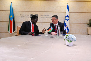Israeli FM Gideon Sa’ar Hosts South Sudan Counterpart, July 29 2025. Photo: ME24 X
