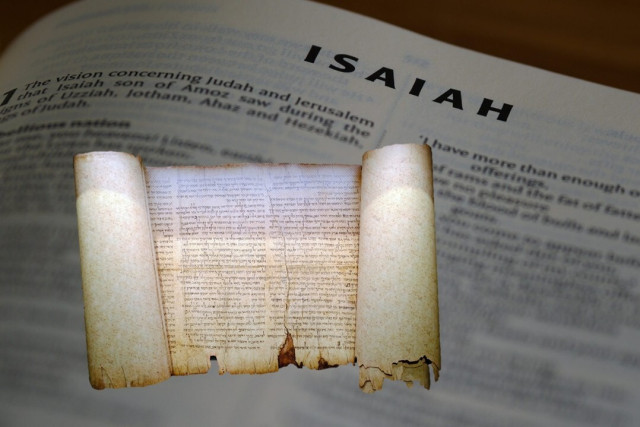 The great Isaiah Scroll from Qumaran, The book of Isaiah. The Bavarian Bible Museum, Nuremberg, Germany. Photo: Shutterstock