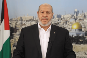 Senior Hamas official Khalil al-Hayya delivers a statement.
Photo: Screenshot.