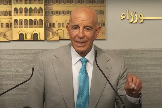 U.S. envoy Thomas Barrack holds a news conference after Syria talks in Beirut, July 21, 2025. (Photo: Screenshot from Youtube video of DRM News)