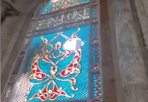 The damaged window of the Room of the Last Supper on Mount Zion, Jerusalem (Photo: Screenshot of video by Gadi Dahan)