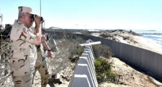 Egyptian army chief of staff inspects Gaza border amid security concerns on the Egyptian side of Rafah, September 5, 2024 (Screenshot from X used by section 27A of the copyright law)