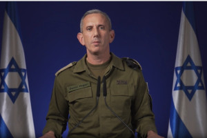 IDF spokesman Daniel Hafari press briefing 4.12.2024. (Photo: screenshot from IDF)