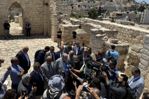 U.S. Ambassador to Israel Mike Huckabee in the village of Taybeh.( Photo: Screenshot from social media, used under section 27A of the copyright law)