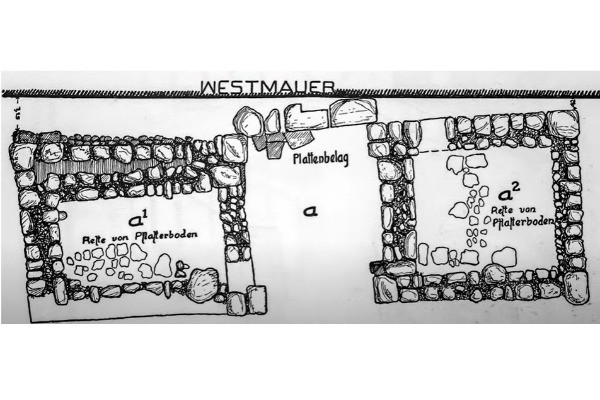 The two square buildings form Iron age period at ancient Oaks of Mamre (Screenshot from Joel Kramer's youtube channel)