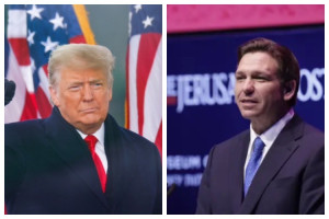 Former U.S. President Donald Trump and Florida Governor Ron Desantis (Photo: REUTERS/Jim Bourg and Sindel/Flash90 - AIN Staff Edit)