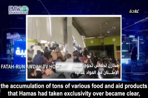 The video of the PalWatch channel explaining about how Hamas is stealing the humanitarian aid and food from the local Gazan population (Photo: Screenshot).