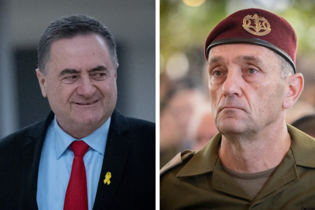 Israel's Minister of defense Israel Katz and IDF chief Herzi Halevi (Photo: Flash 90, Edited by All Israel News staff).