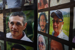 Picture of Louis Har and  Fernando Marman who was rescued from Hamas captivity in the Gaza Strip overnight, in Jerusalem, February 12, 2024. Photo by Chaim Goldberg/Flash90 (Edited by AIN Staff)