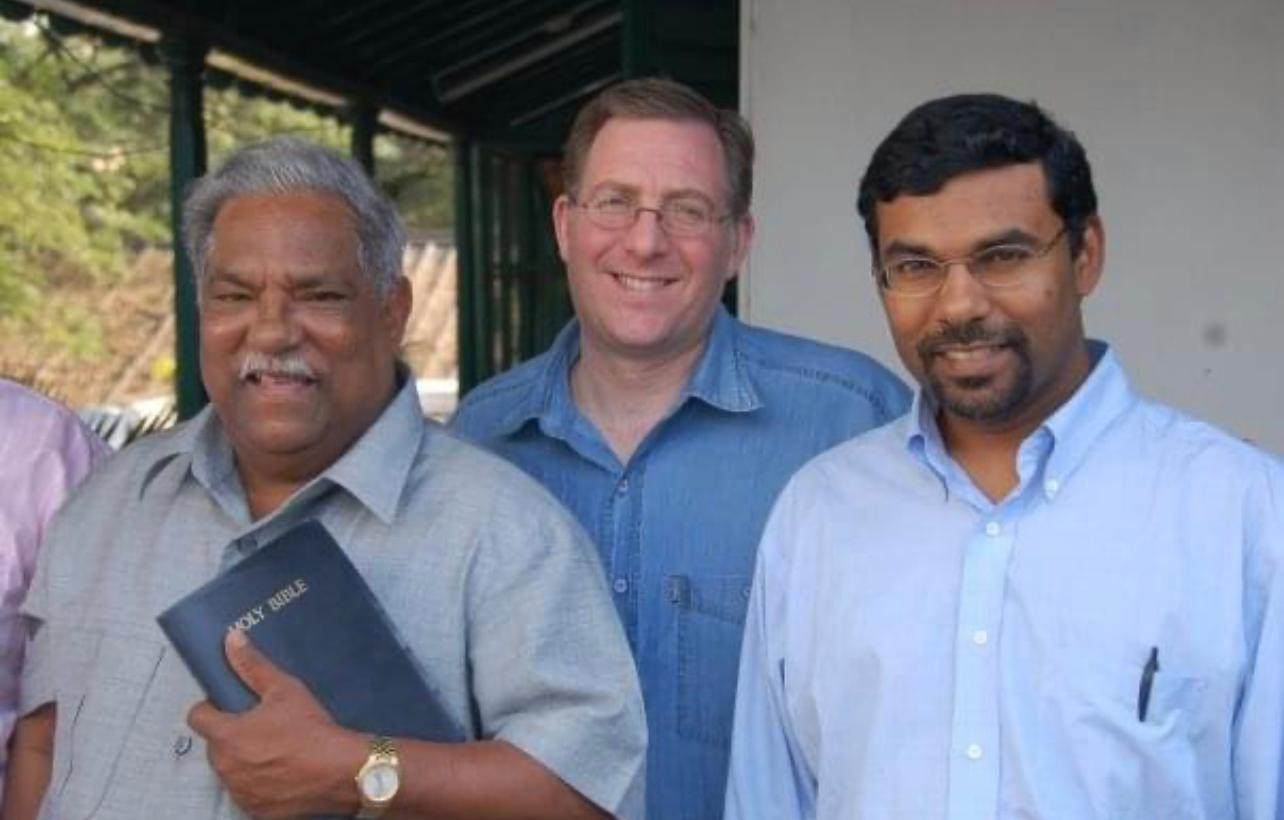 Joel Rosenberg on a preaching tour through India with his college pastor, Dr. T.E. Koshy, and Pastor Jay Koshy