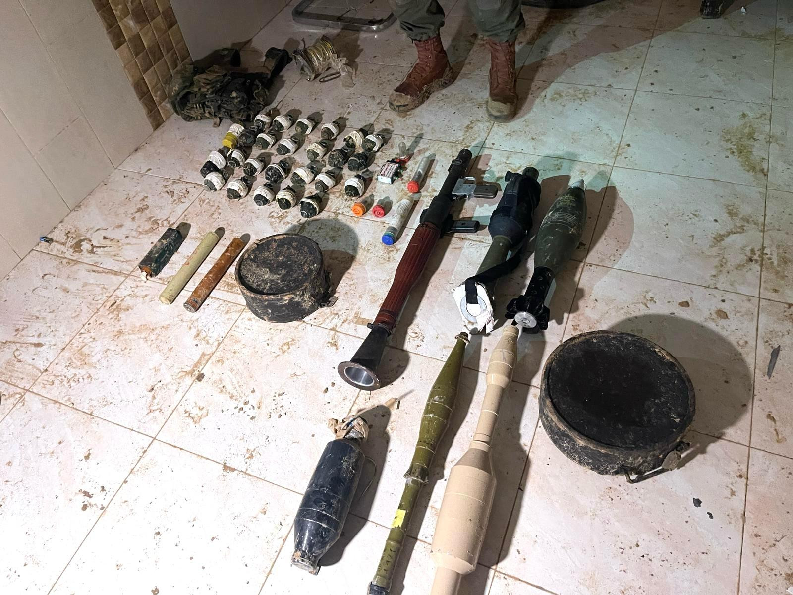 Senior Hamas leaders escaped their underground bunker under Khan Yunis so quickly that they left behind a wide range of weapons. (Photo credit: All Israel News and TBN staff)