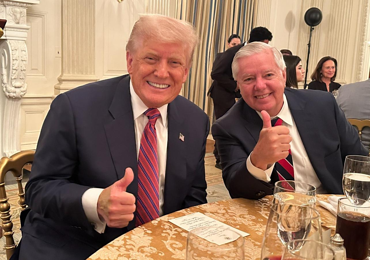Donald Trump with Senator Lindsey Graham. Credit: Lindsey Graham’s X feed