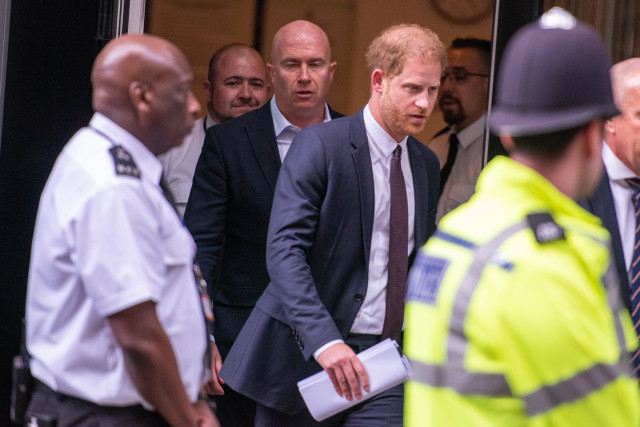 Prince Harry, Duke of Sussex, leaves the Royal Courts of Justice, Britain's High Court, in central London on June 6, 2023. Photo: Loredana Sangiuliano via Shutterstock.