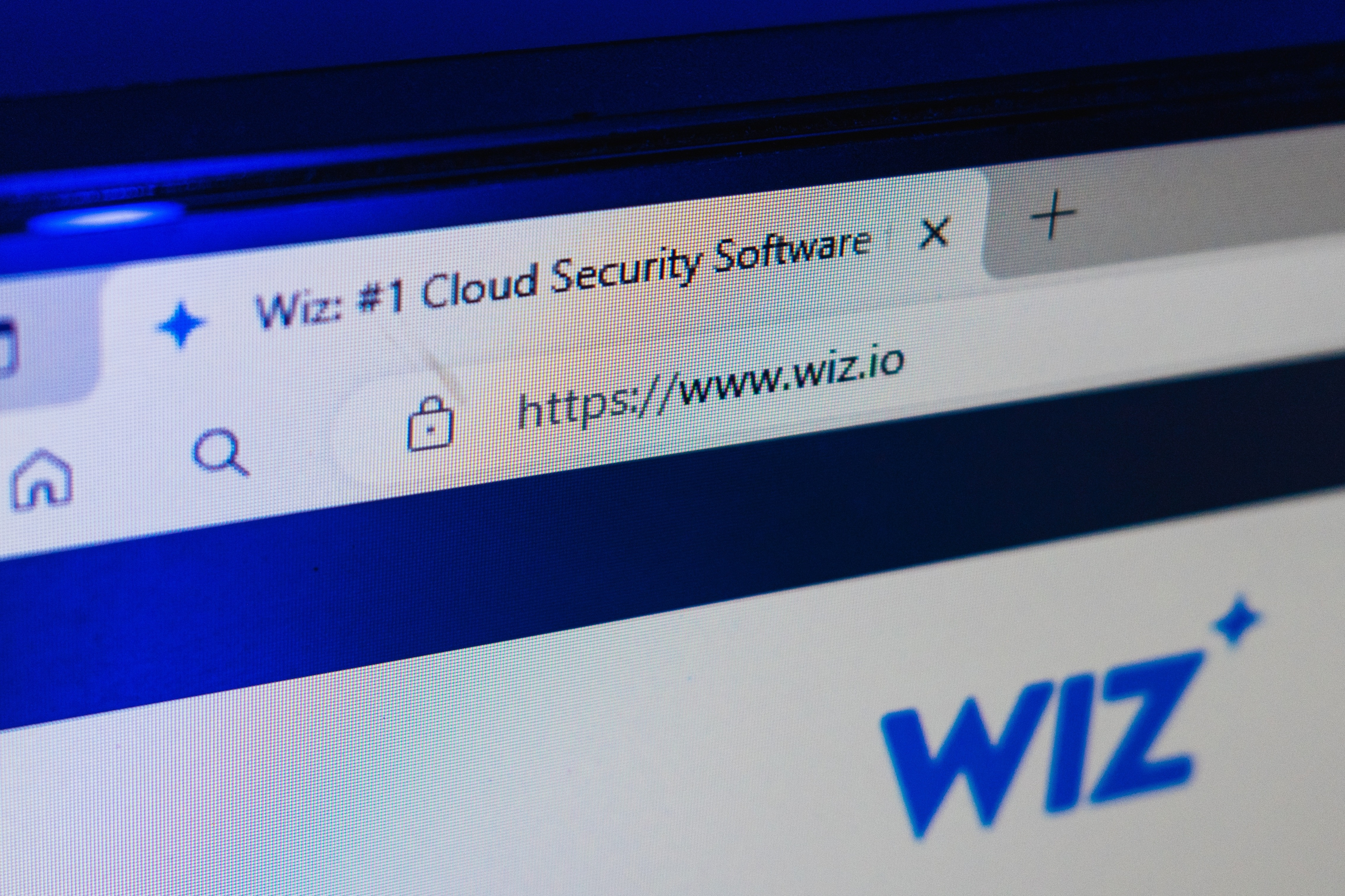 Screenshot of the Wiz website, a cloud security software company. Photo: Shutterstock.